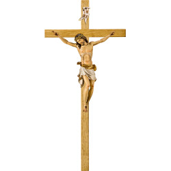 Cristo Pisa en cruz de roble